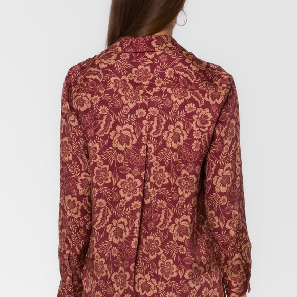 Velvet Hearts BENNETT SANGRIA FLORAL SHIRT M - Picture 6 of 12